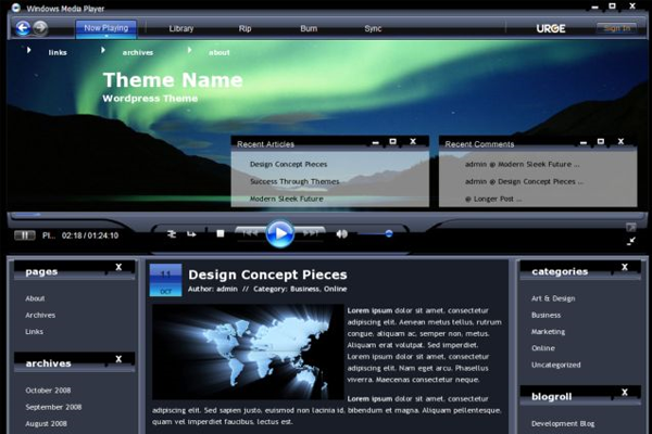 windows-media-player-wordpress-theme